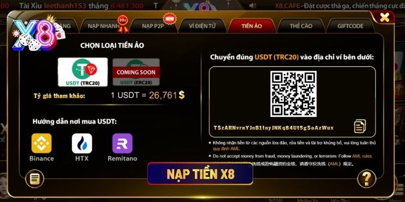 Nạp Tiền X8