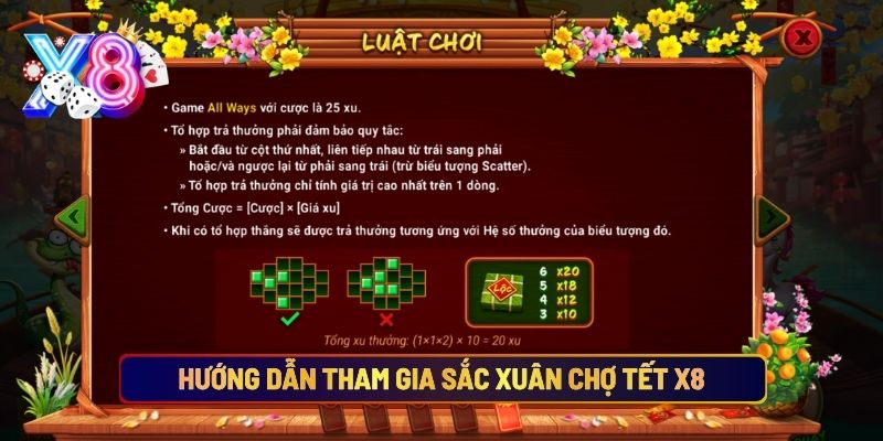Hướng Dẫn Tham Gia Sắc Xuân Chợ Tết X8