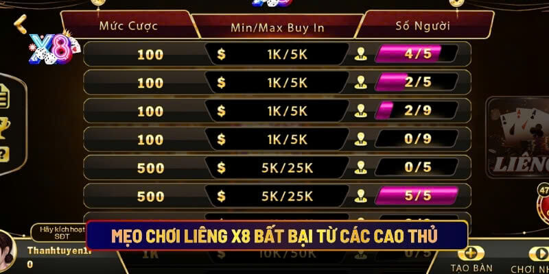 Mẹo chơi liêng X8 bất bại từ các cao thủ